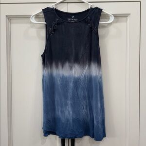 American Eagle Soft & Sexy Blue Ombre Criss Cross Tie Dye Muscle Tank Top Small